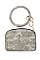 KEY RING FAUX OSTRICH PRINT POUCH