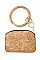 KEY RING FAUX OSTRICH PRINT POUCH