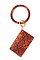 KEY RING FAUX SNAKE PRINT CARD HOLDER POUCH