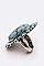 Elegant 2 Tone Stone Jumbo Stretch Ring LAAR1022