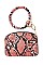 KEY RING FAUX SNAKE PATTERN POUCH