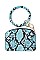 KEY RING FAUX SNAKE PATTERN POUCH