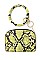 KEY RING FAUX SNAKE PATTERN POUCH
