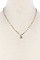 POSH FAUX DRUZY STONE DANGLE BEADED NECKLACE JY-N0270