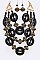Stylish Mix Wooden Beads Statement Layer Necklace Set LACN2021