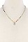 POSH FAUX DRUZY STONE DANGLE BEADED NECKLACE JY-N0270