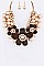 Lush Mix Pearls Wooden Flower Necklace Set LACN1870