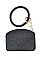 KEY RING FAUX CROCODILE PATTERN POUCH