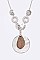 Stylish Mix Media MOP Wood Pendant Necklace LA-126023