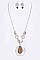 Stylish Mix Media MOP Wood Pendant Necklace LA-126023