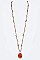 Chic Oval Stone Pendant Necklace LAWN0278