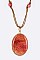 Chic Oval Stone Pendant Necklace LAWN0278