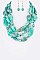 PEBBLE STONE RESIN LAYERED NECKLACE SET