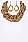 BRAIDED DRUZY CRYSTAL & CHAIN STATEMENT NECKLACE SET