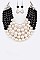 TWO TONE PEARLS STATEMENT NECKLACE SET