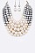 TWO TONE PEARLS STATEMENT NECKLACE SET