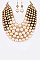 TWO TONE PEARLS STATEMENT NECKLACE SET