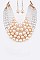 TWO TONE PEARLS STATEMENT NECKLACE SET