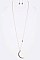 Posh Crystal Crescent Pendant Starred Necklace Set LA55-125573Z