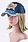 US Map Crystal Embellished Fashion Denim Cap LA-HT277X108D