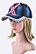 Pink Ribbon Crystal Embellished Fashion Denim Cap LA-277X111D