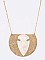 Iconic Arrow Head Quartz Metal Plate Pendant Necklace LA151444