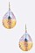 LEATHER CUTOUT MIX COLOR TEARDROP EARRING