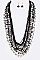 LOOPED BEADS & CRYSTAL STATEMENT NECKLACE SET
