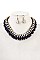 RHINESTONE ACCENT WOVEN CHAIN NECKLACE SET