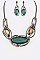 Wired Resin Crystal Statement Necklace Set