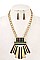 MIXED COLOR FRINGE METAL NECKLACE SET