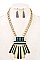 MIXED COLOR FRINGE METAL NECKLACE SET