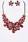 Crystal Flower Enamel Necklace Set