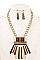 MIXED COLOR FRINGE METAL NECKLACE SET