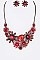 Crystal Enamel Flower Statement Necklace Set