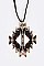 CUTOUT AZTEC PRINTED PENDANT NECKLACE SET