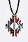 CUTOUT AZTEC PRINTED PENDANT NECKLACE SET