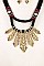 ROPE & FRINGE METAL PENDANT NECKLACE SET