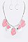 METAL ENAMEL PLATED PENDANT STATEMENT NECKLACE SET