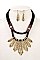 ROPE & FRINGE METAL PENDANT NECKLACE SET