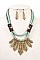 ROPE & FRINGE METAL PENDANT NECKLACE SET