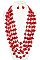 MULTI LAYERED WOOD STATEMENT NECKLACE SET