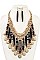 LAYERED MULTI JEWEL STATEMENT NECKLACE SET