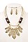 ROPE & FRINGE METAL PENDANT NECKLACE SET