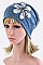 Chic Beaded Flower Jersey Knit Beanie LA-EMH1026BB002