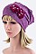 Chic Lace Flower Jersey Knit Beanie LA-EMH1025