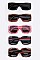 Pack of 12 pieces Clear Embossed Frame Square Sunglasses