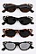 Pack of 12 pieces Carved Accent Cat Eye Sunglasses LA113-POP8150