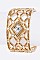 Geometric Design Crystal Embellished Bangle Women Watch LABG433L38