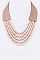 Posh Multi-Layer Beads Leather Back Necklace LA-N5977